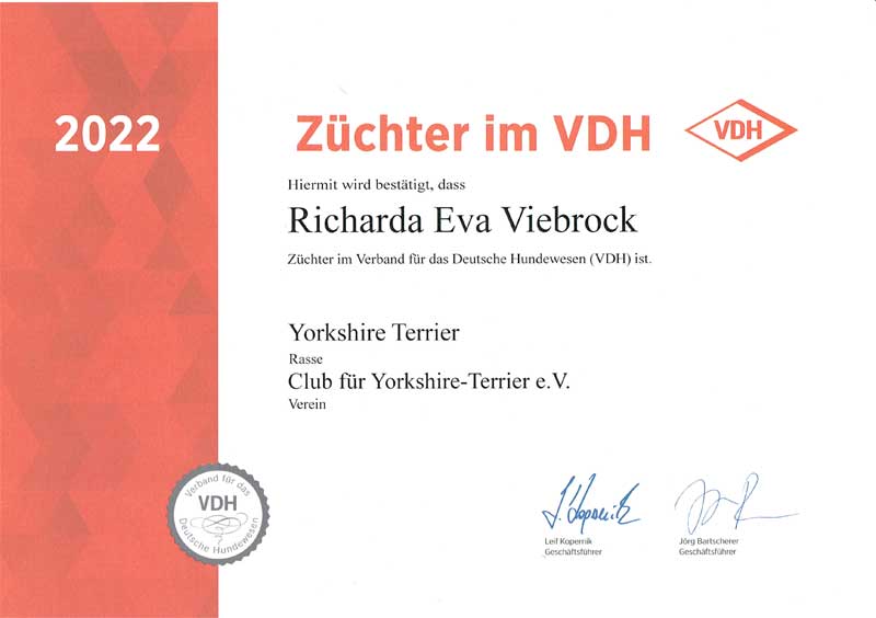 Urkunde VDH
